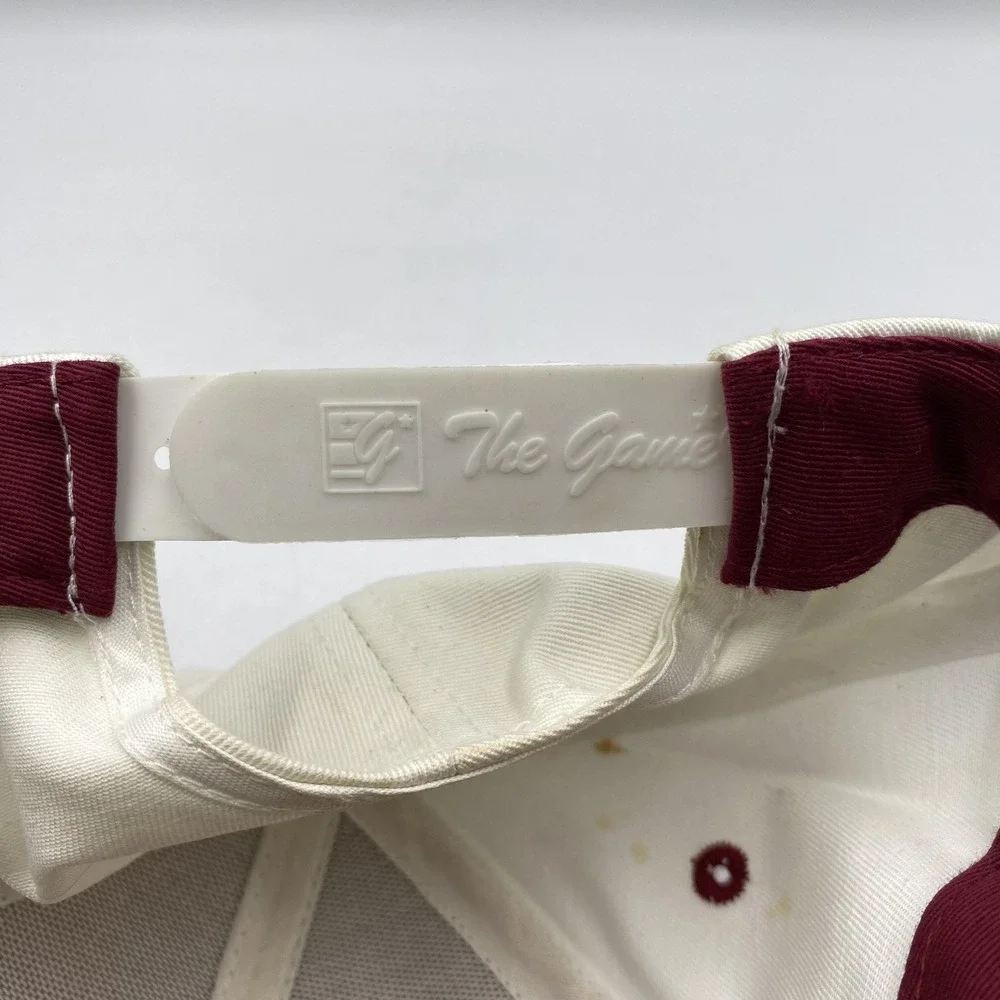 Vintage 90s The Game Virginia Tech Hokies Snapback Hat‎ Split Bar White Maroon